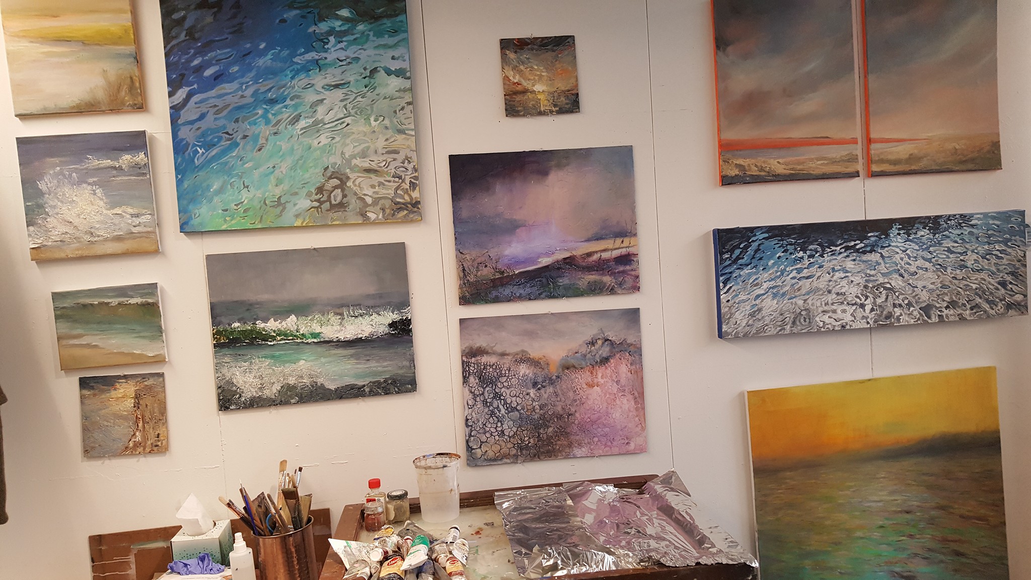 Heather Stivison water paintings art studio