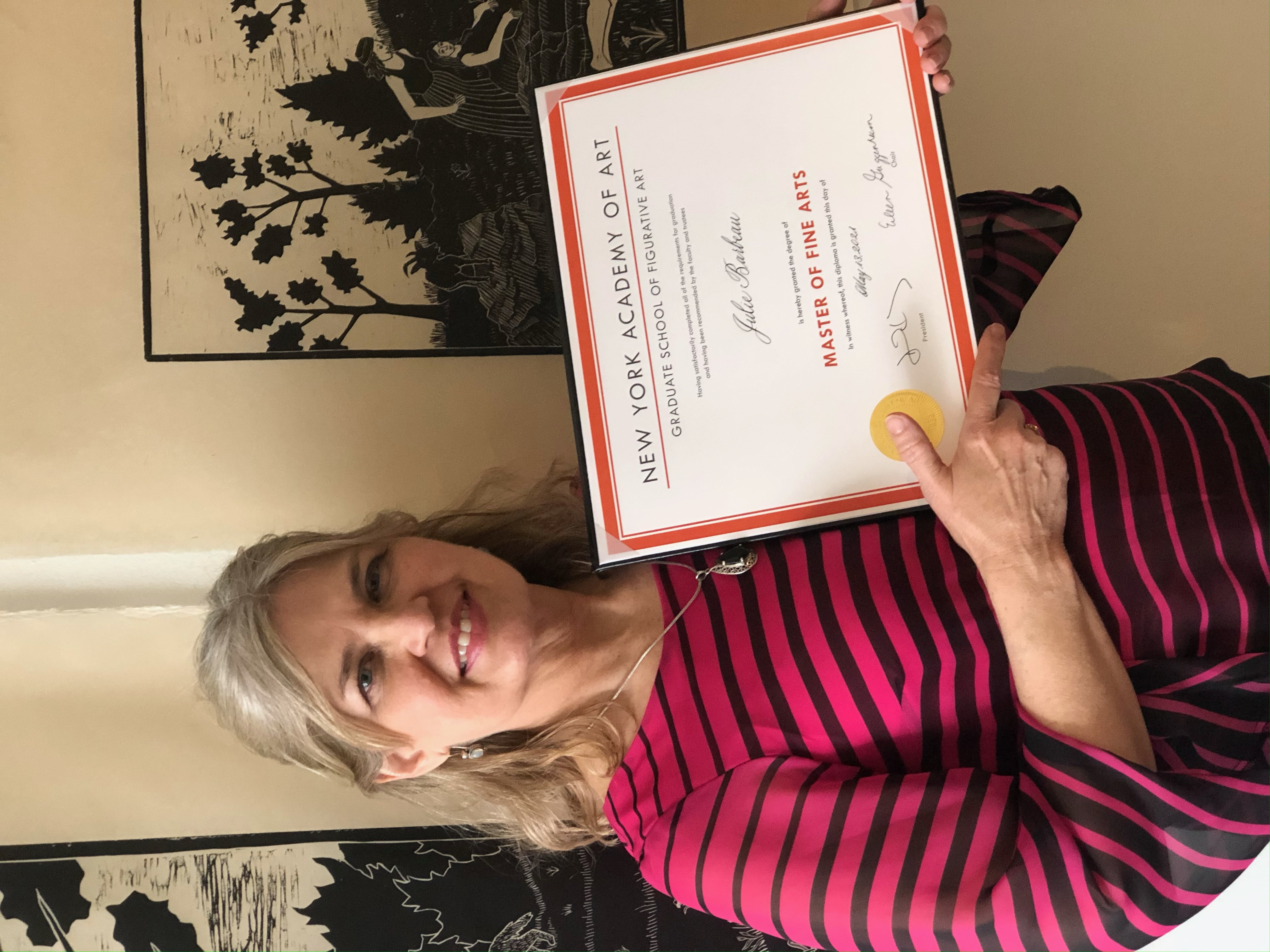 Julie Barbeau with MFA Diploma