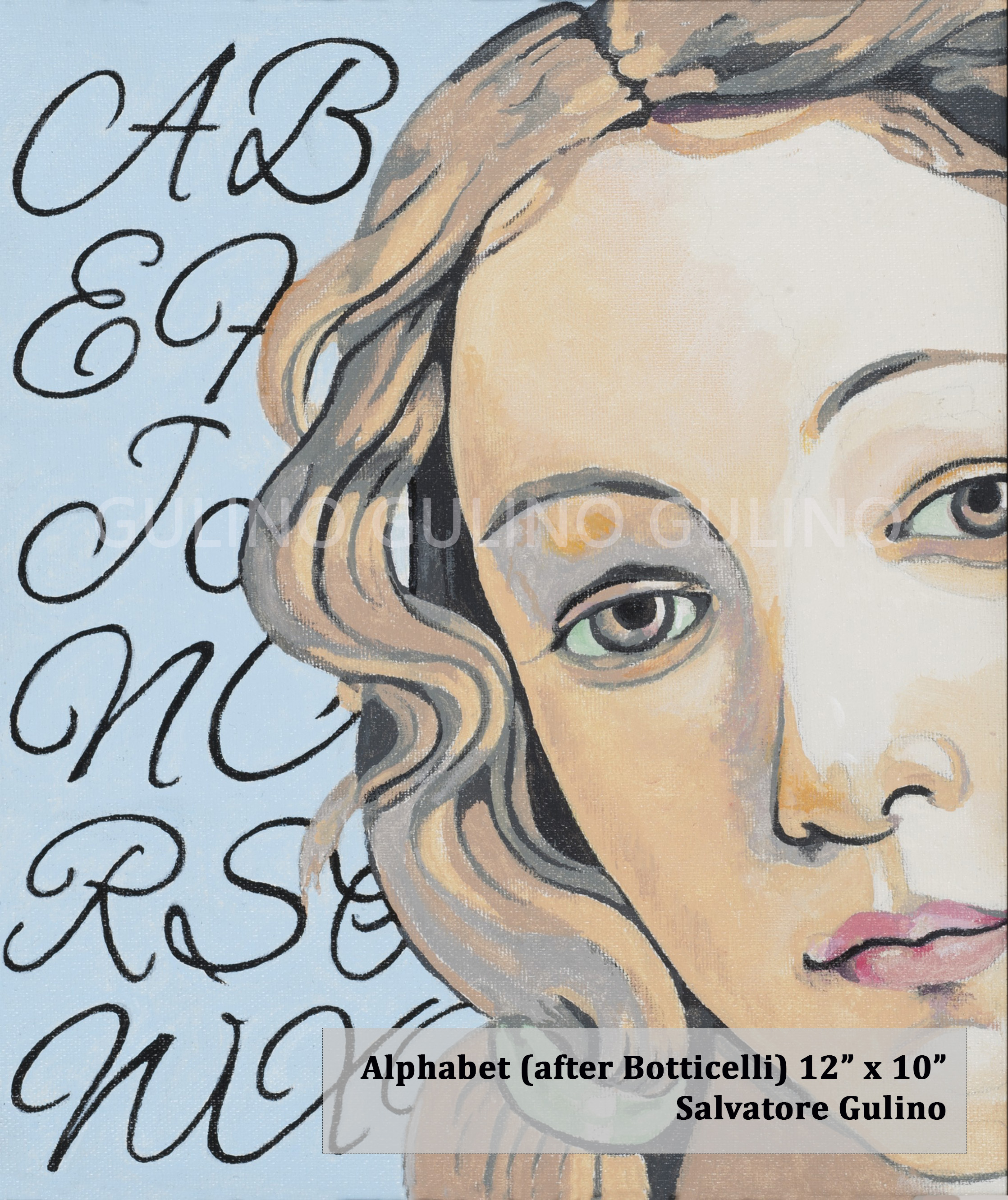Alphabet (after Botticelli) 12" x 10" Gulino