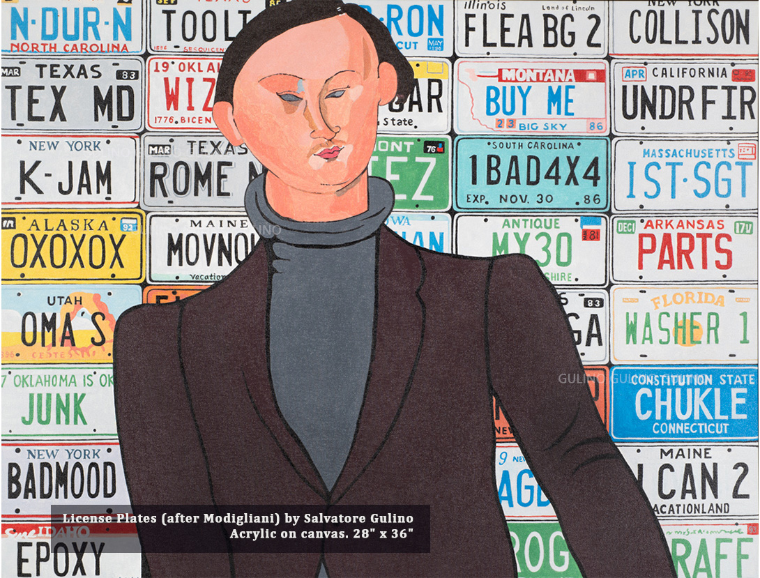 License Plates (after Modigliani) by Salvatore Gulino
